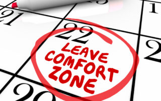 Leave Comfort Zone words circled on a calendar day or date to illustrate a need or reminder to expand your horizons and achieve success and growth